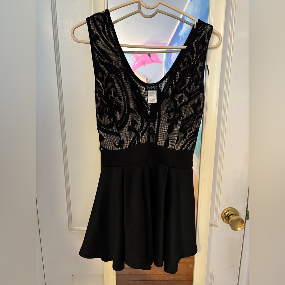 Joyce Leslie’s Black Lace V-Neck Short Dress